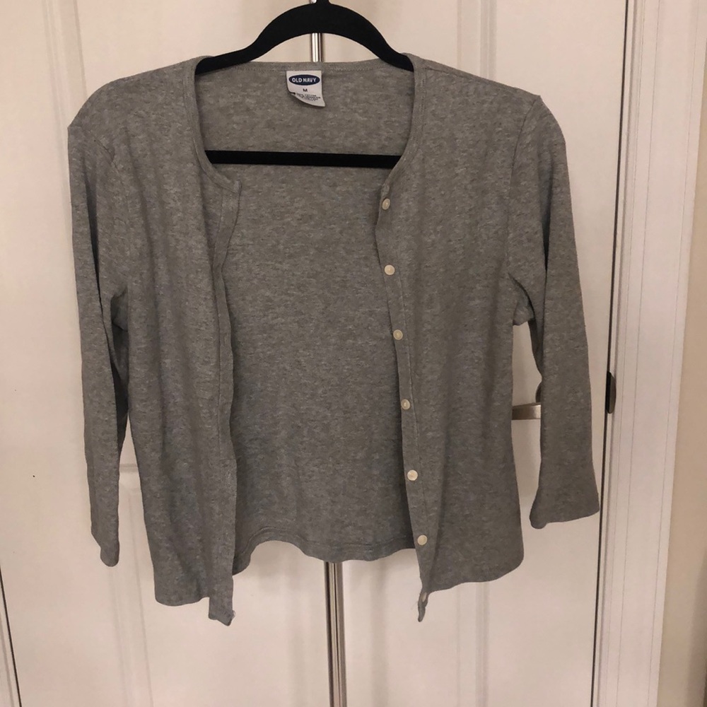 Gray Old Navy 3/4 Sleeve Cardigan - Picture 1 of 1
